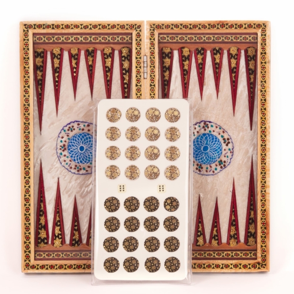 Khatam Backgammon and Chess Set – Tazhib 30cm