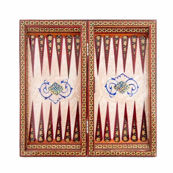 Khatam Backgammon and Chess Set – Tazhib 30cm