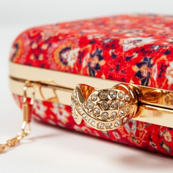 Persian Carpet Velvet Clutch Bag