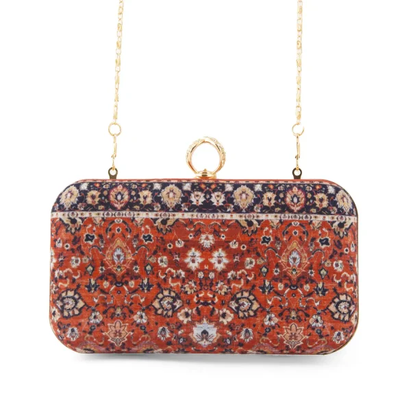 Persian Carpet Velvet Clutch Bag