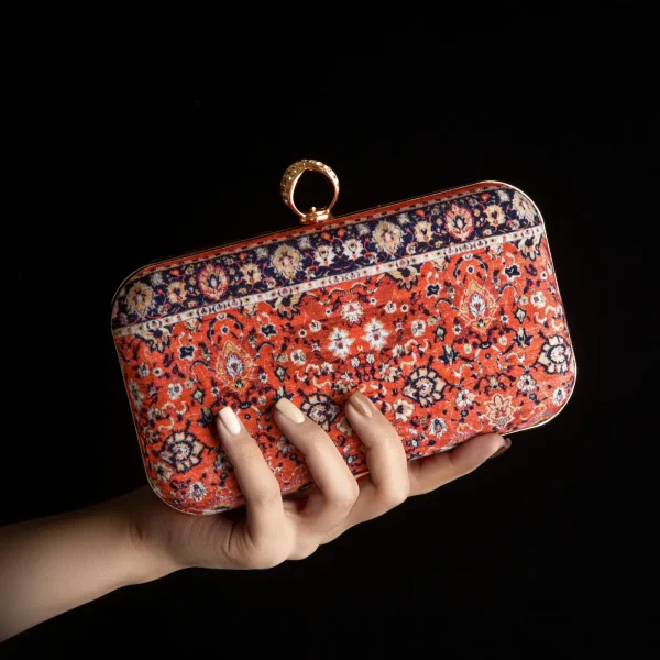 Persian Carpet Velvet Clutch Bag