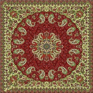 Square Elegant Red Termeh Tablecloth