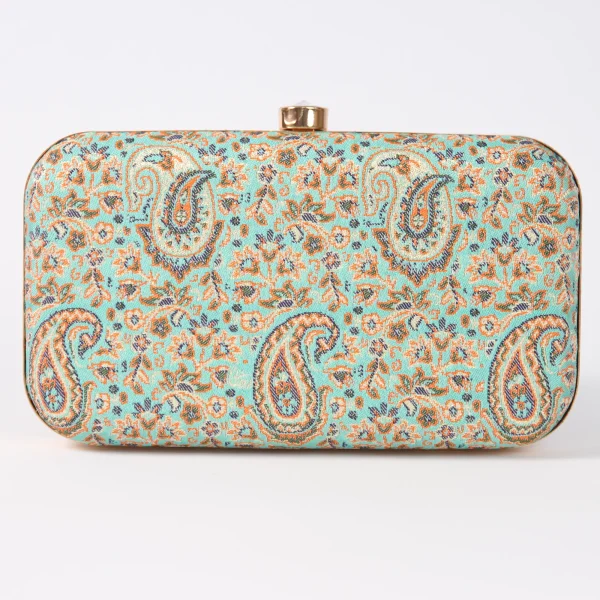 Turquoise Termeh Clutch Bag