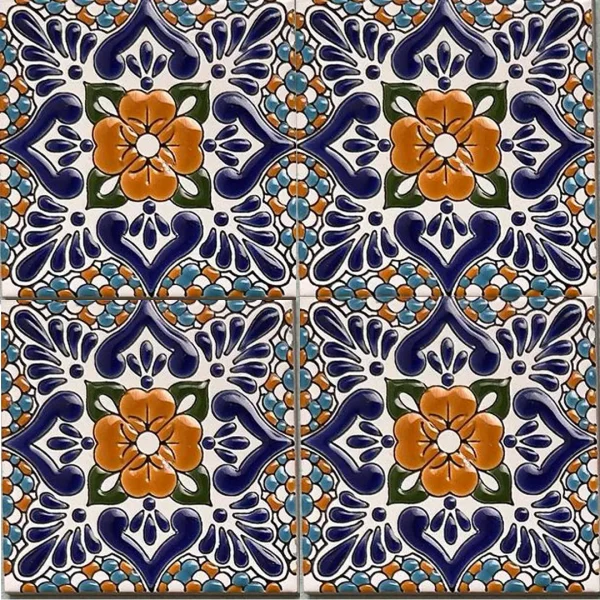 Seven-Color Flower Design Glazed Tile