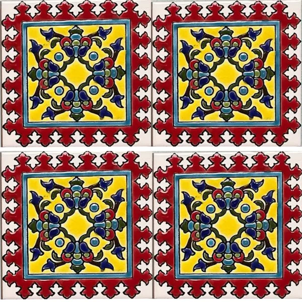 Seven-Color Khatai Flower Glazed Tile