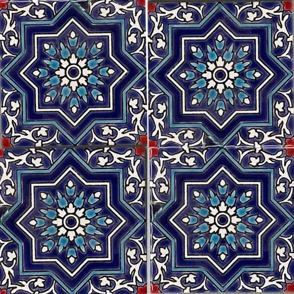 Seven-Color Carpet Flower Glazed Tile