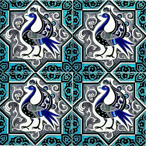 Peacock Seven colors glazed tile