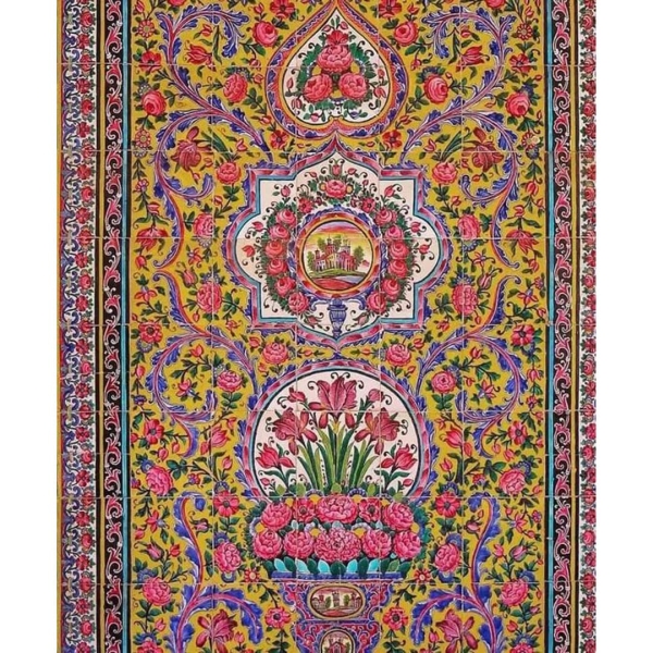 Golestan Castle Floral Vase Tile Pattern 200 x 140 cm