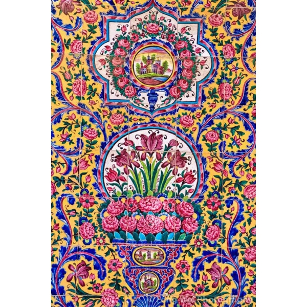 Golestan Castle Floral Vase Tile Pattern 200 x 140 cm