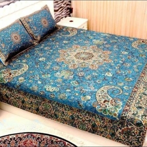 Termeh Spring Blossom Bedspread Set-Blue color