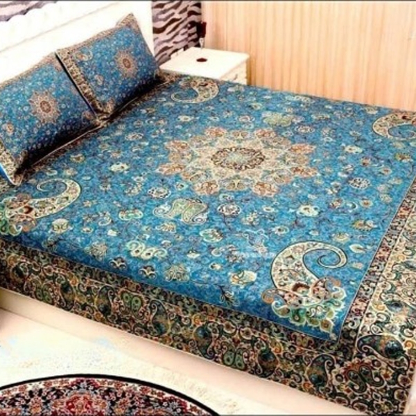 Termeh Spring Blossom Bedspread Set – Blue Color