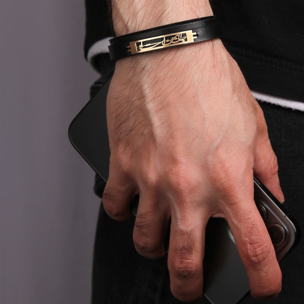 Beloved Soul 18K Gold Leather Bracelet