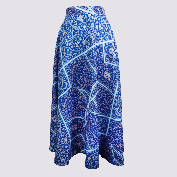 Elegance Crepe Skirt – Persian Esfahan Tile Pattern Traditional Skirt