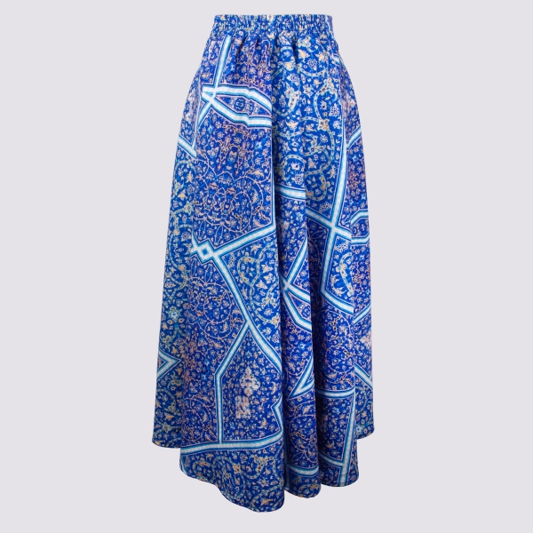 Elegance Crepe Skirt – Persian Esfahan Tile Pattern Traditional Skirt