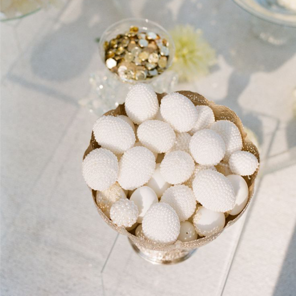 Elegant Pearl and Stone Decorated Eggs – Persian wedding table decor