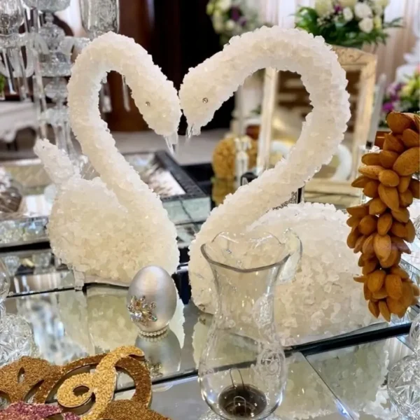 Persian Wedding Sugar Swan Set , 30cm