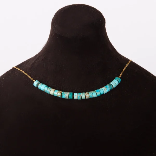 18K Gold Turquoise Bead Necklace – Persian Turquoise Necklace