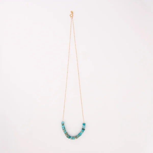 18K Gold Turquoise Bead Necklace – Persian Turquoise Necklace