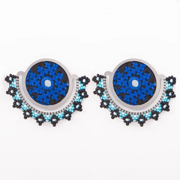 Elegant Balochi Surma Earrings – Handcrafted with Silk and Wool Thread