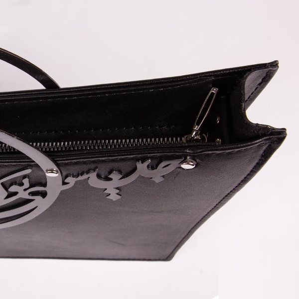 Elegant Natural Leather Bag – Persian Calligraphy Design