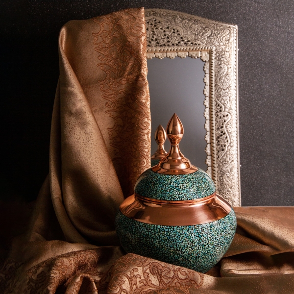 Firoozeh Koobi Turquoise on Copper Bonbon Dish