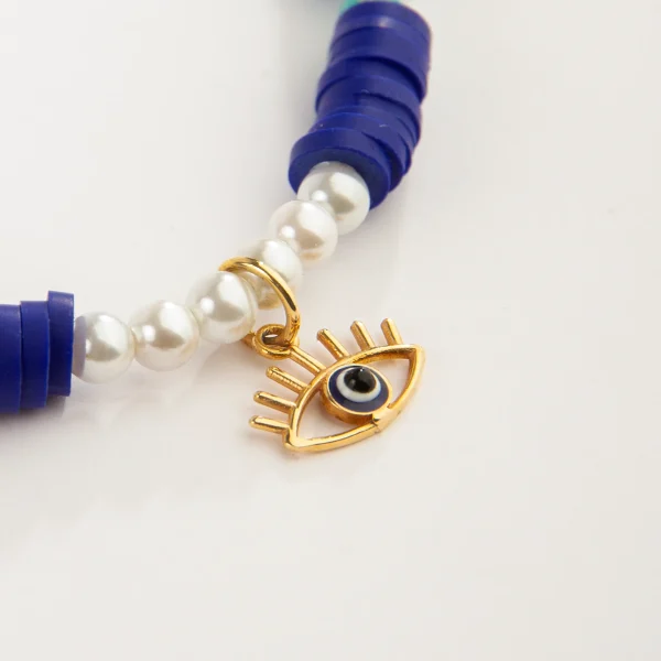 Gold and Pearl Evil Eye Necklace – Persian Gold Choker Necklace