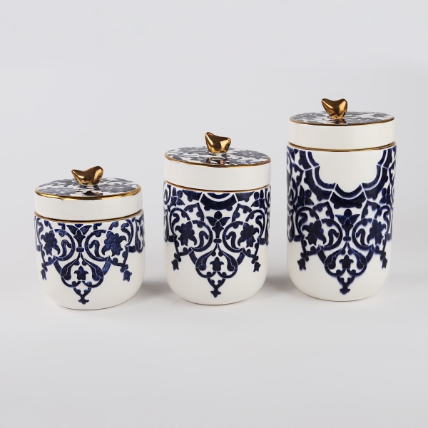 Persian 3 Piece Coffee, Tea & Sugar Jar (Set of 3)