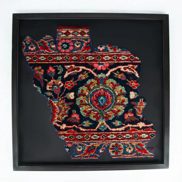 Elegant Vatan Design Carpet Frame – Map of Iran Persian Rug Wall Art