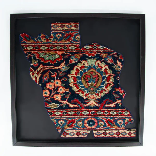 Elegant Vatan Design Carpet Frame – Map of Iran Persian Rug Wall Art