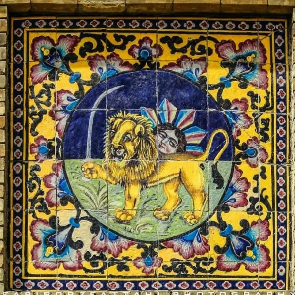 Imperial Sun and Lion Tile – Custom Persian Tile 120*120