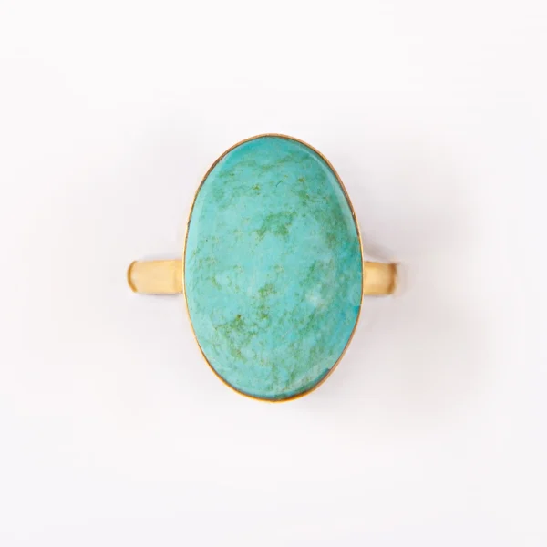 Luxury 18K Gold and Neshabur Turquoise Ring