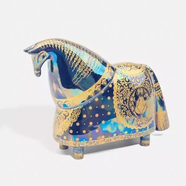 Persian Horse Sculpture – Knight Design (Azure)