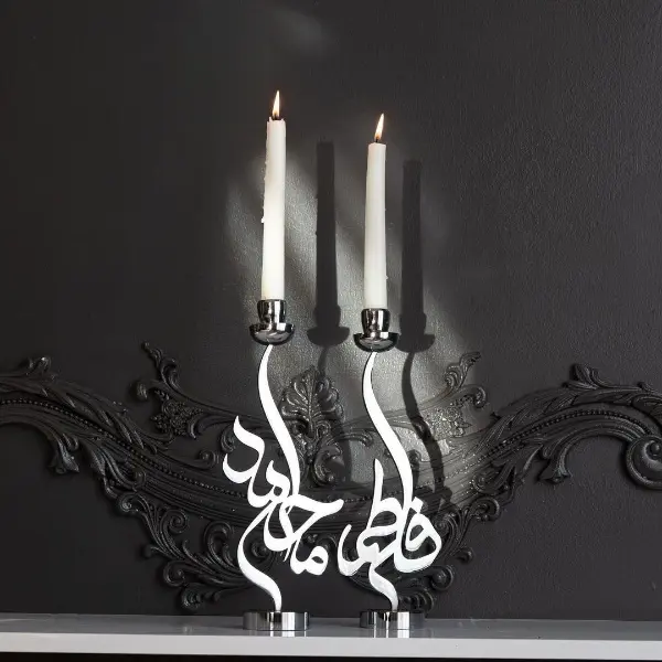 Custom Name Mirror and Candle Holder Set-Silver