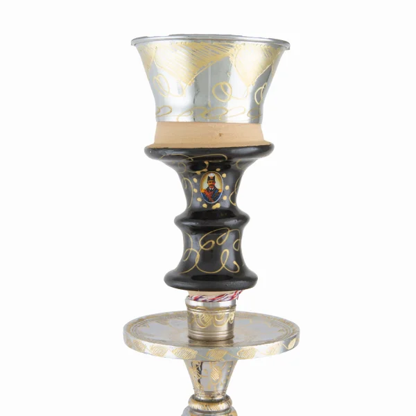 Golden Engraved Crystal Hookah Set – Gold & Crystal Hand-Painted Hookah with Leather Hose