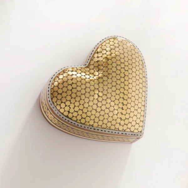 Handcrafted Khatamkari Heart Box – Elegant Jewelry Storage