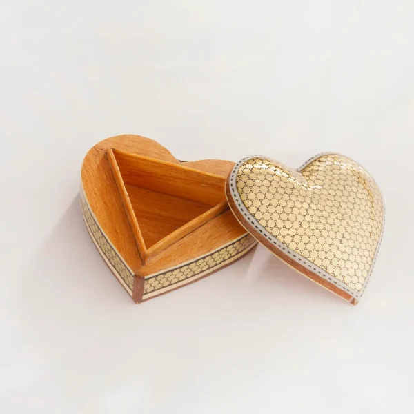 Handcrafted Khatamkari Heart Box – Elegant Jewelry Storage