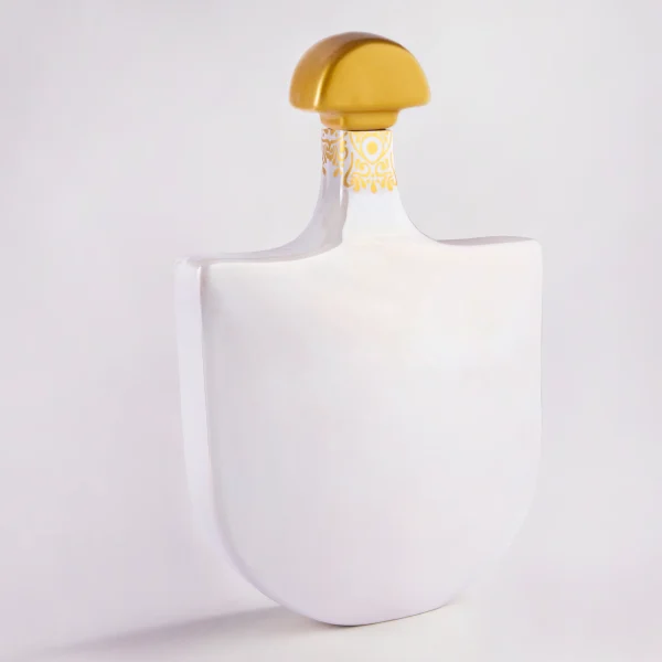 Handcrafted White and Cobalt Decorative Bottle Set with Typography Design