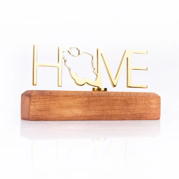 Home Design Gold-Plated  Sculpture with Wood Stand