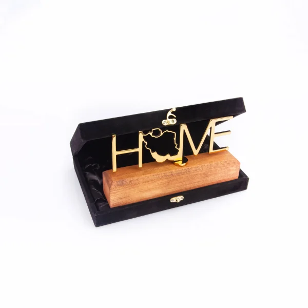 Home Design Gold-Plated  Sculpture with Wood Stand