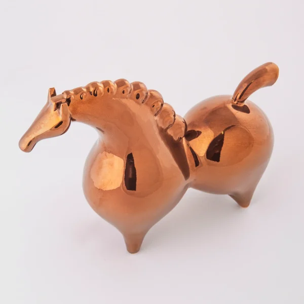 Shabdiz Glossy Glazed Horse Statue – Handcrafted Iranian Handcraft