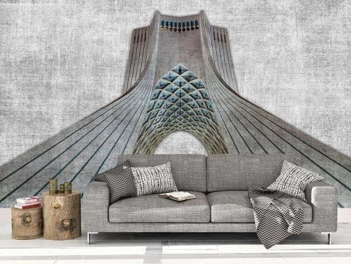 Azadi Tower Gray Wallpaper – Elegant Design