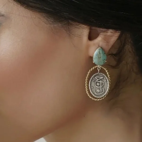 Gold-plated Janan Turquoise Earrings