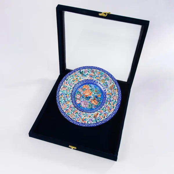 Luxury Floral MinaKari Plate – Persian Decorative Art