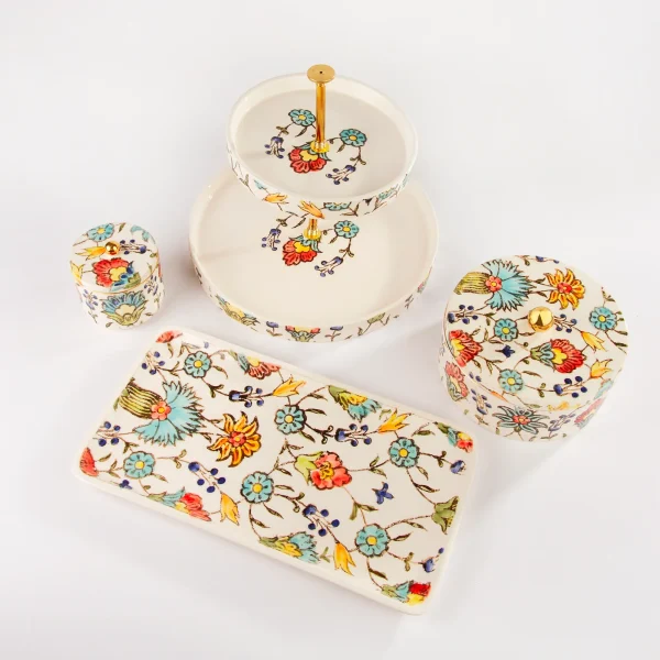 Shah Abbasi Floral Ceramic Set – Elegant Persian Design