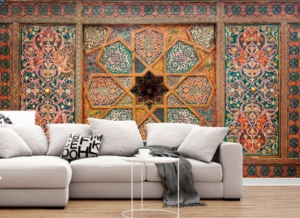 Traditional Tile Artwork Wallpaper – Stylish Persian Design