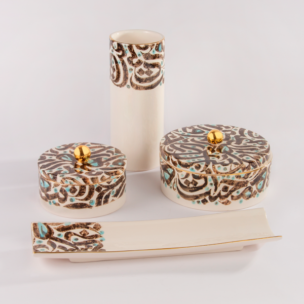 Calligraphy Art Tableware Set – Elegance Persian Design