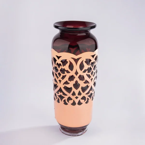 Handmade Glass and Metal Fusion Vase – 34cm Decorative Vase