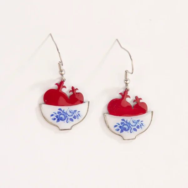 Persian Floral Pomegranate Earrings