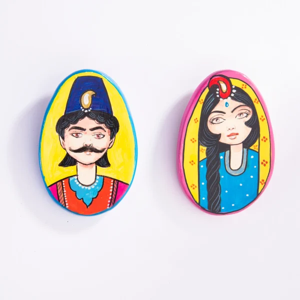 Persian Qajar Couple Miniature Magnet Set