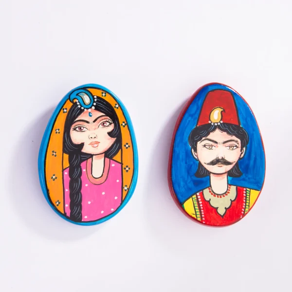 Persian Qajar Couple Miniature Magnet Set